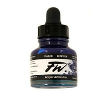 Daler-Rowney FW Acrylic Artists Ink, 1 oz. Dropper-Top Bottle, Indigo