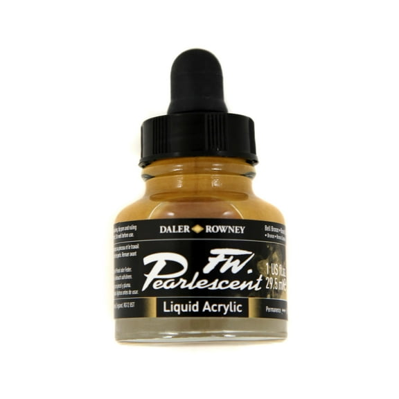 Daler-Rowney FW Pearlescent Liquid Acrylic, 1 oz., Bell Bronze