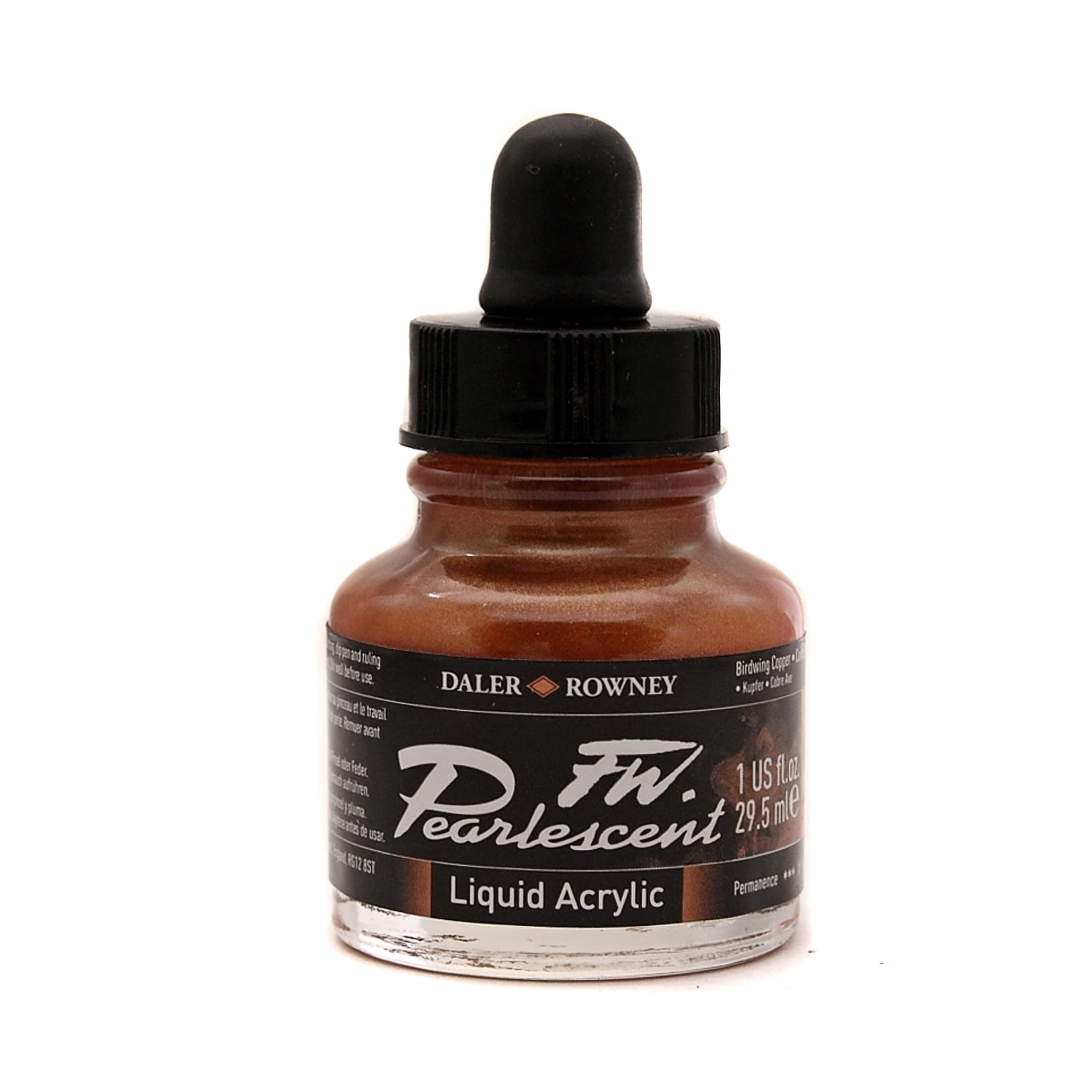 Daler-Rowney FW Pearlescent Liquid Acrylic, 1 oz., Birdwing Copper ...