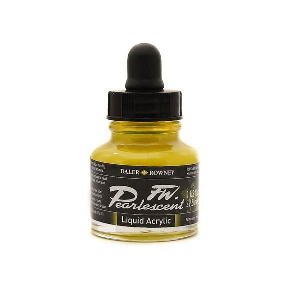 Daler-Rowney FW Pearlescent Liquid Acrylic, 1 oz., Hot Cool Yellow