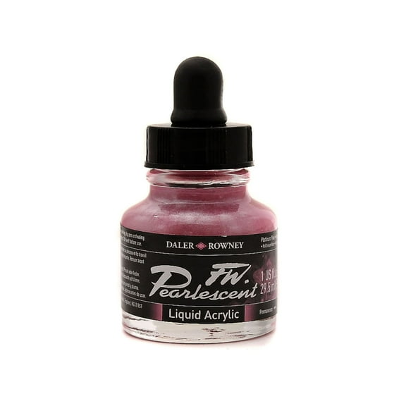 Daler-Rowney FW Pearlescent Liquid Acrylic, 1 oz., Platinum Pink