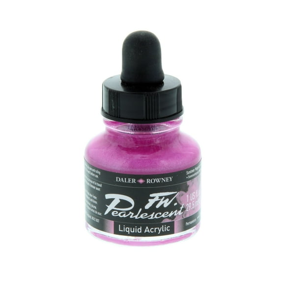 Daler-Rowney FW Pearlescent Liquid Acrylic, 1 oz., Sun Magenta