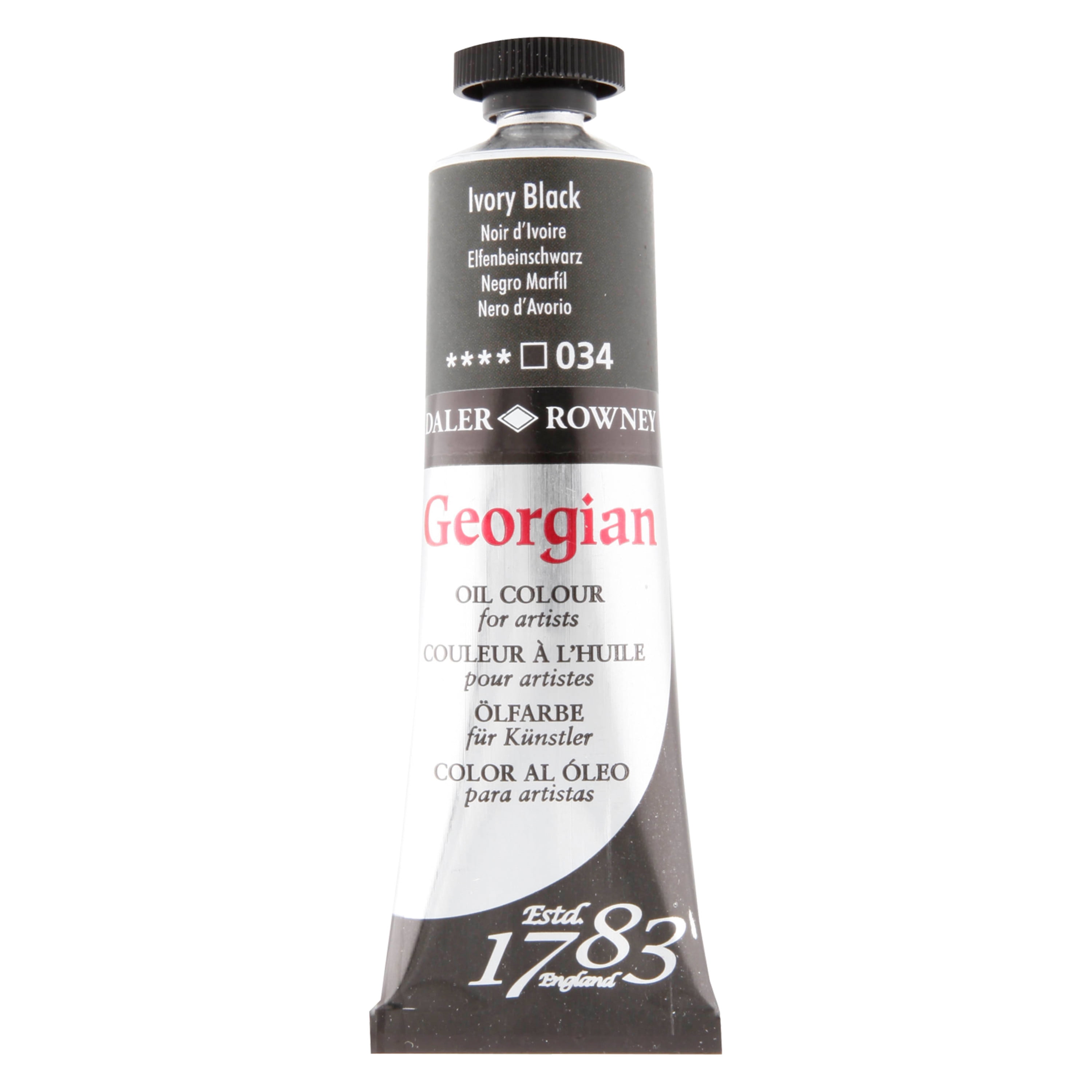 Daler Rowney Georgian Oil Paint Lamp Black 38ml Tube - Art Paints for  Canvas Paper and More - Oil Painting Supplies for Artists and Students -  Artist