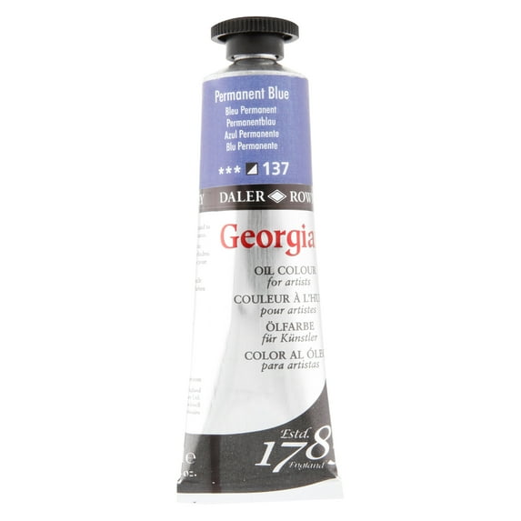 Daler-Rowney Georgian Oil Color, 38ml Tube, Permanent Blue