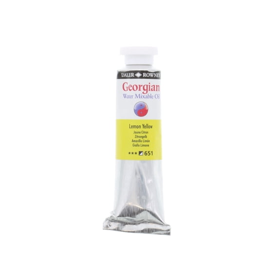 Daler-Rowney Georgian Water Mixable Oil, 37ml Tube, Lemon Yellow