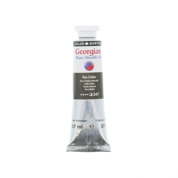Daler-Rowney Georgian Water Mixable Oil, 37ml Tube, Raw Umber