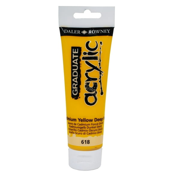 Daler-Rowney Graduate Acrylic, 120ml Tube, Cadmium Yellow Deep Hue