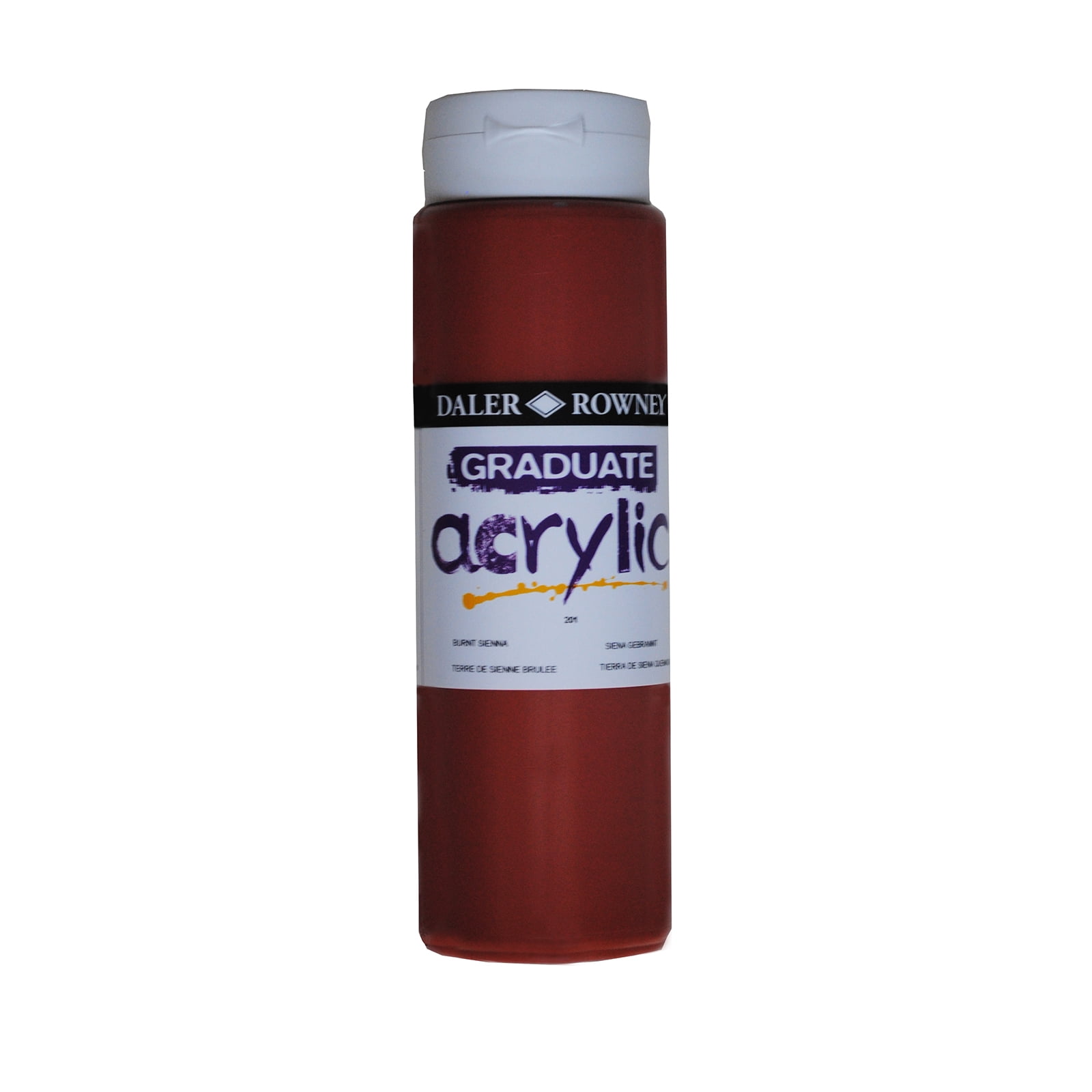 Daler-Rowney Graduate Acrylic Paint - Burnt Sienna, 500ml Tube