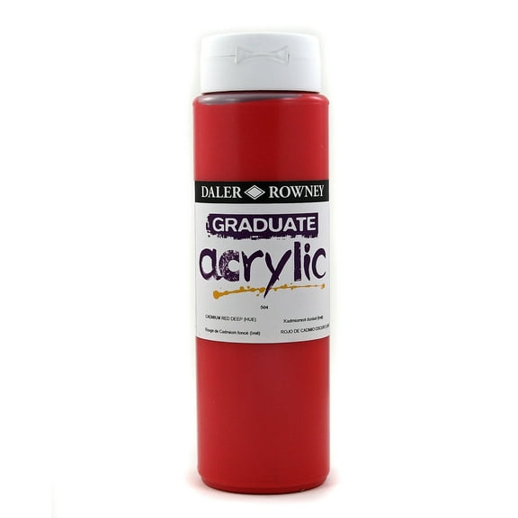 Daler-Rowney Graduate Acrylic, 500ml Bottle, Cadmium Red Deep