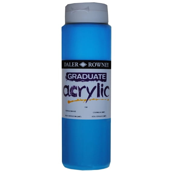 Daler-Rowney Graduate Acrylic, 500ml Bottle, Cerulean Hue