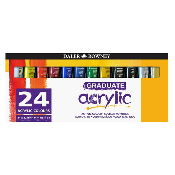 Daler-Rowney Graduate Acrylic Set, 24-Colors