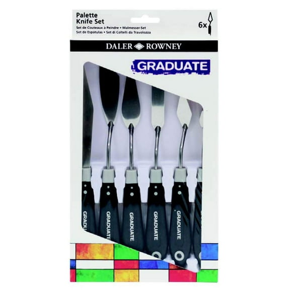 Daler-Rowney Graduate Metal Palette Knife Set, Assorted Shapes, 6 Pieces