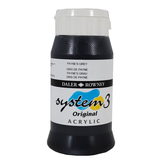 Daler-Rowney Original System 3 Acrylic, 500ml Bottle, Payne's Gray