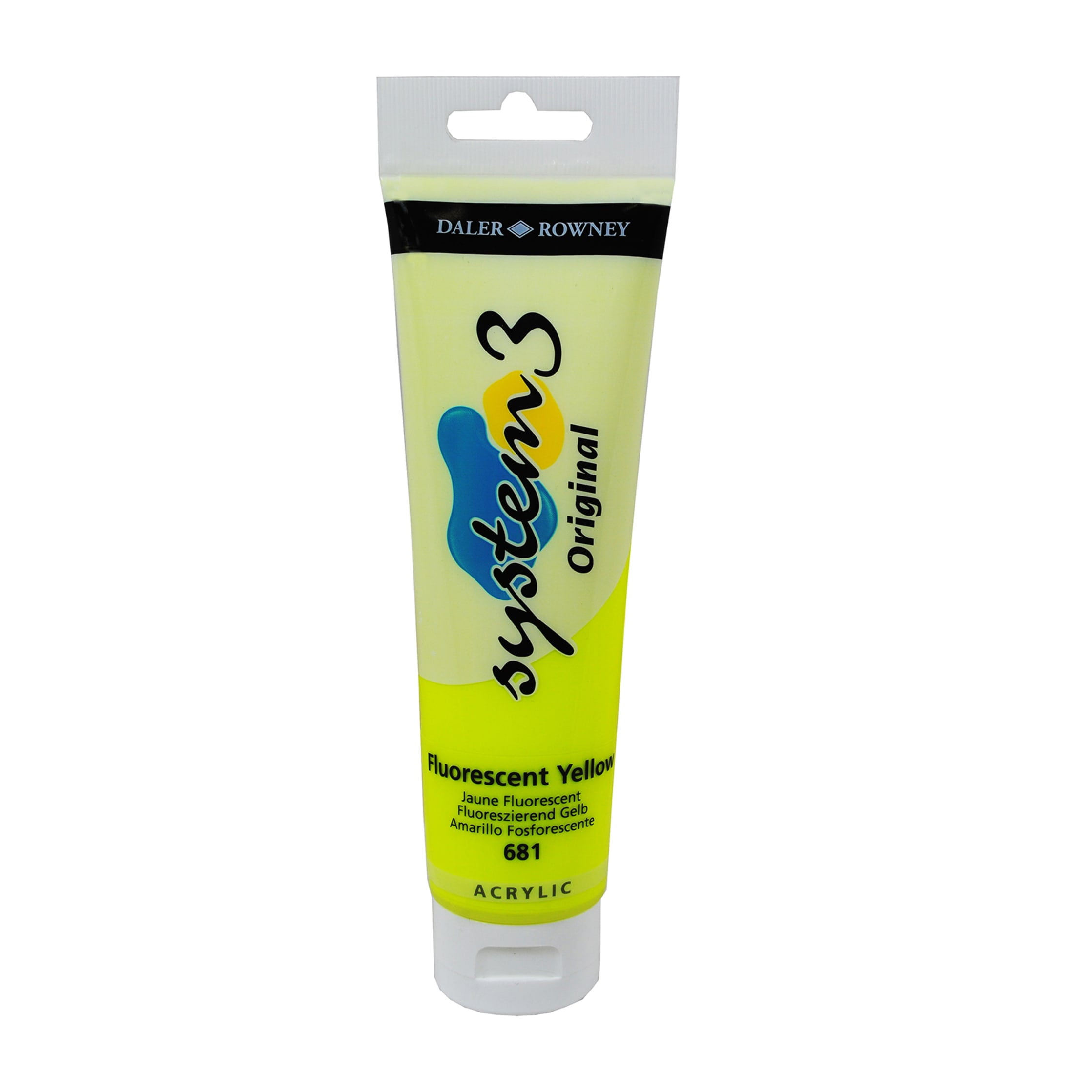 Colore Acrilico Daler Rowney System 3 – Bottiglia 150ml, Giallo Cadmio