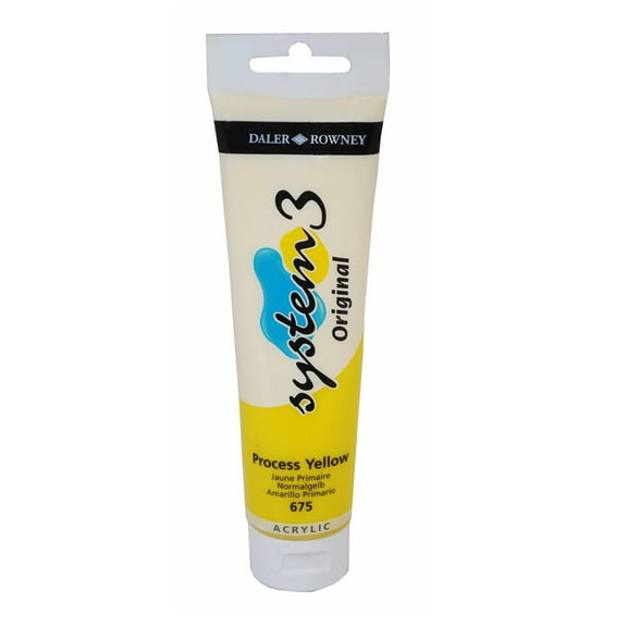 Daler-Rowney Original System 3 Acrylic Paint, 150ml Tube, Process Yellow
