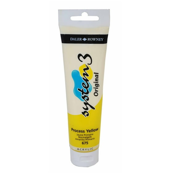 Daler-Rowney Original System 3 Acrylic Paint, 150ml Tube, Process Yellow