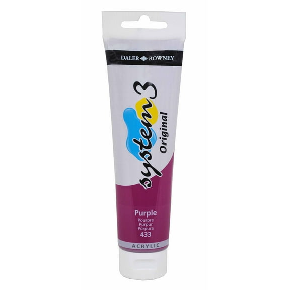 Daler-Rowney Original System 3 Acrylic Paint, 150ml Tube, Purple