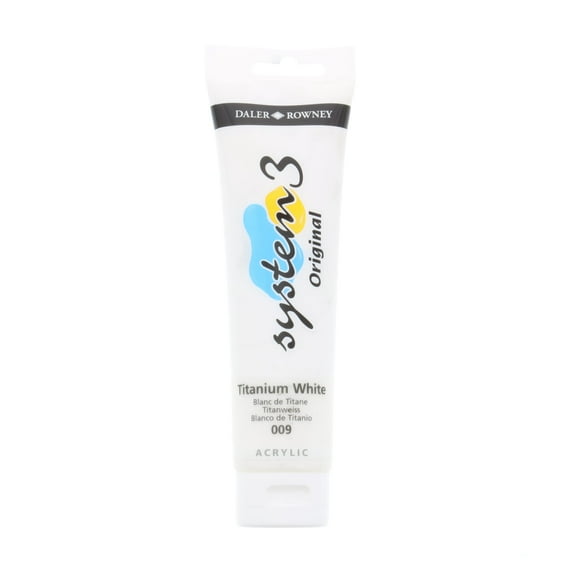 Daler-Rowney Original System 3 Acrylic Paint, 150ml Tube, Titanium White