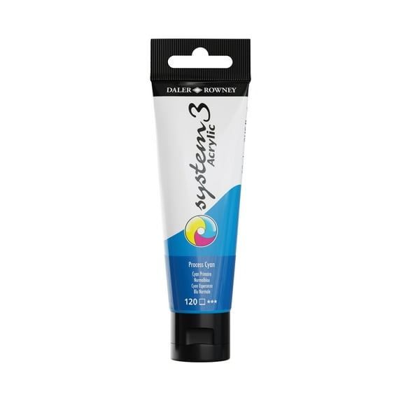 Daler-Rowney Original System 3 Acrylic Paint, 59ml Tube, Process Cyan