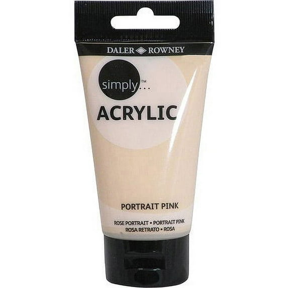 Daler-Rowney Simply Acrylic 75 Milliliter Portrait Pink Paint Tube Available, 1 Each