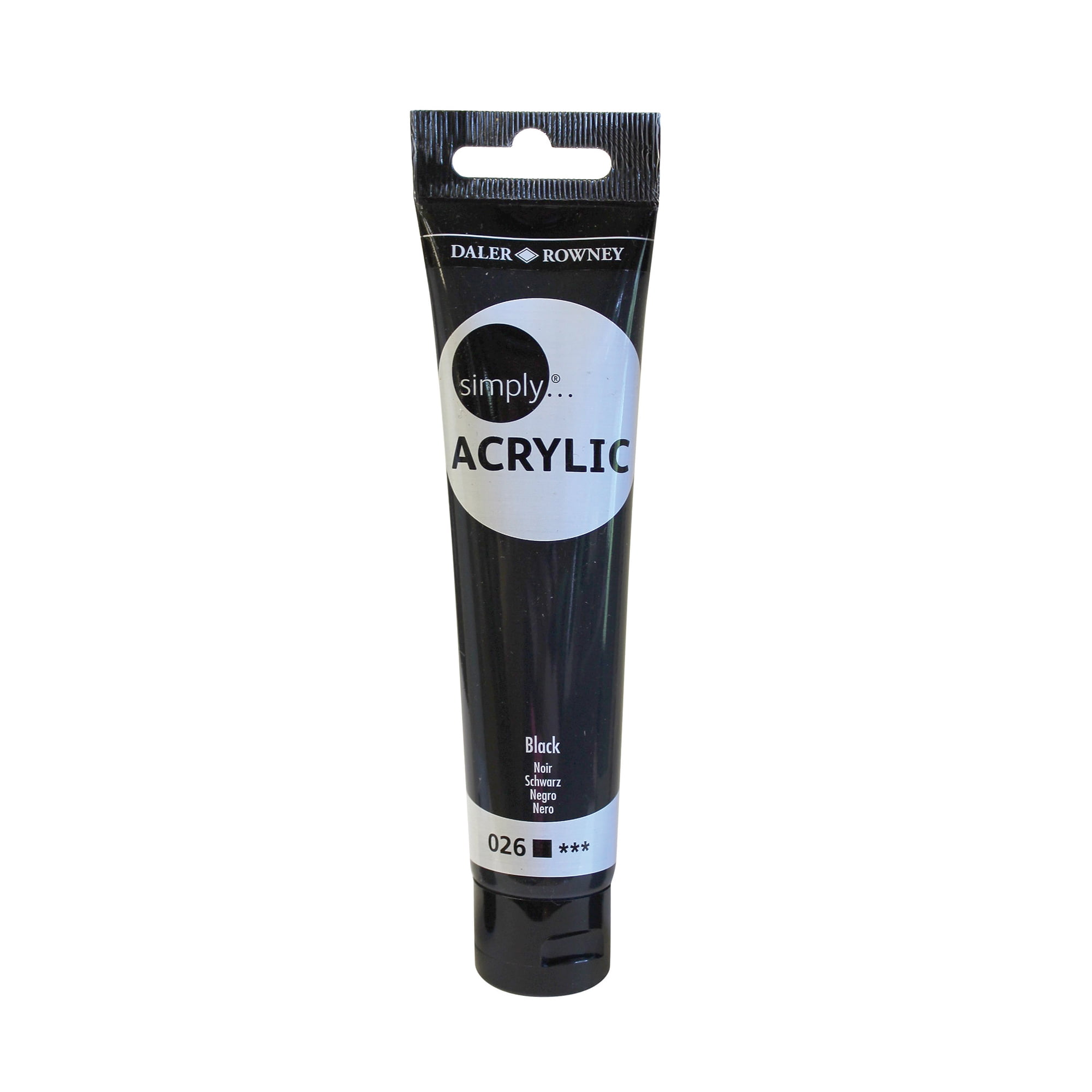 DalerRowney Simply Acrylic Paint Tube, 75 ml / 2.5 Fl. Oz., Black