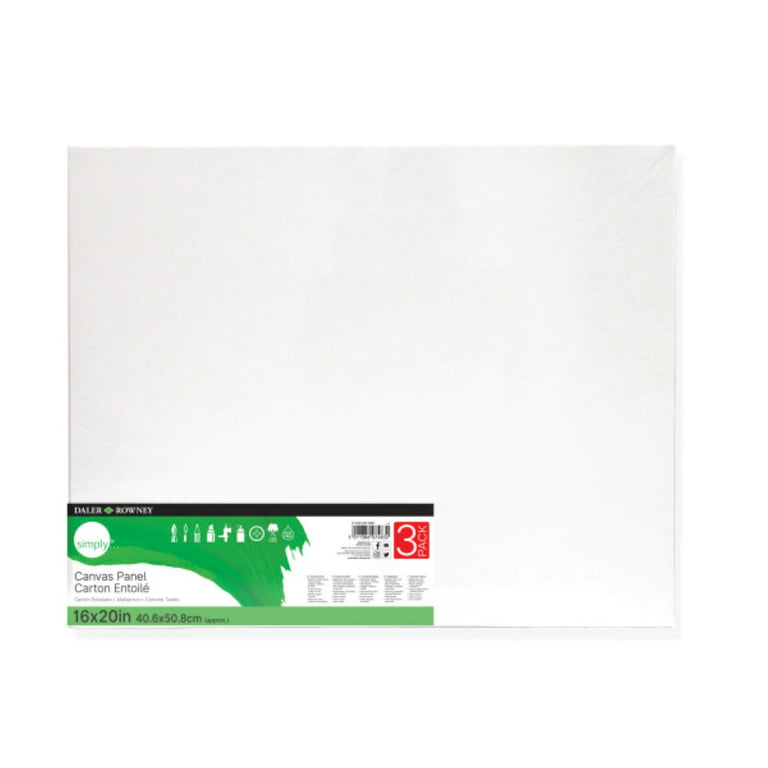 U.S. Art Supply 20 x 30 inch Stretched Canvas 12-Ounce Triple Primed, 3-Pack - Professional Artist Quality White Blank 3/4 Profile, 100% Cotton, Heav