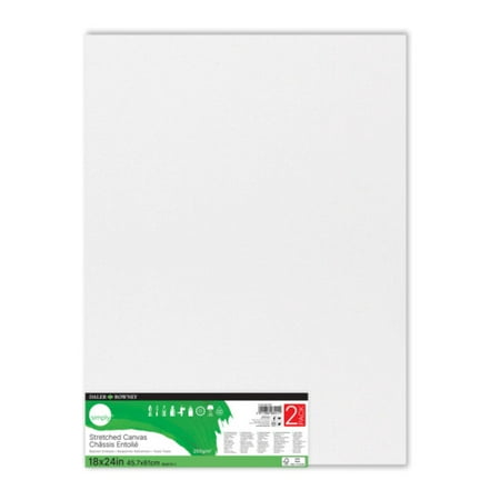 Daler-Rowney Simply Canvas, White Stretched, 18x24 inch, 2 Piece - Teens, Students, Artists, Kids