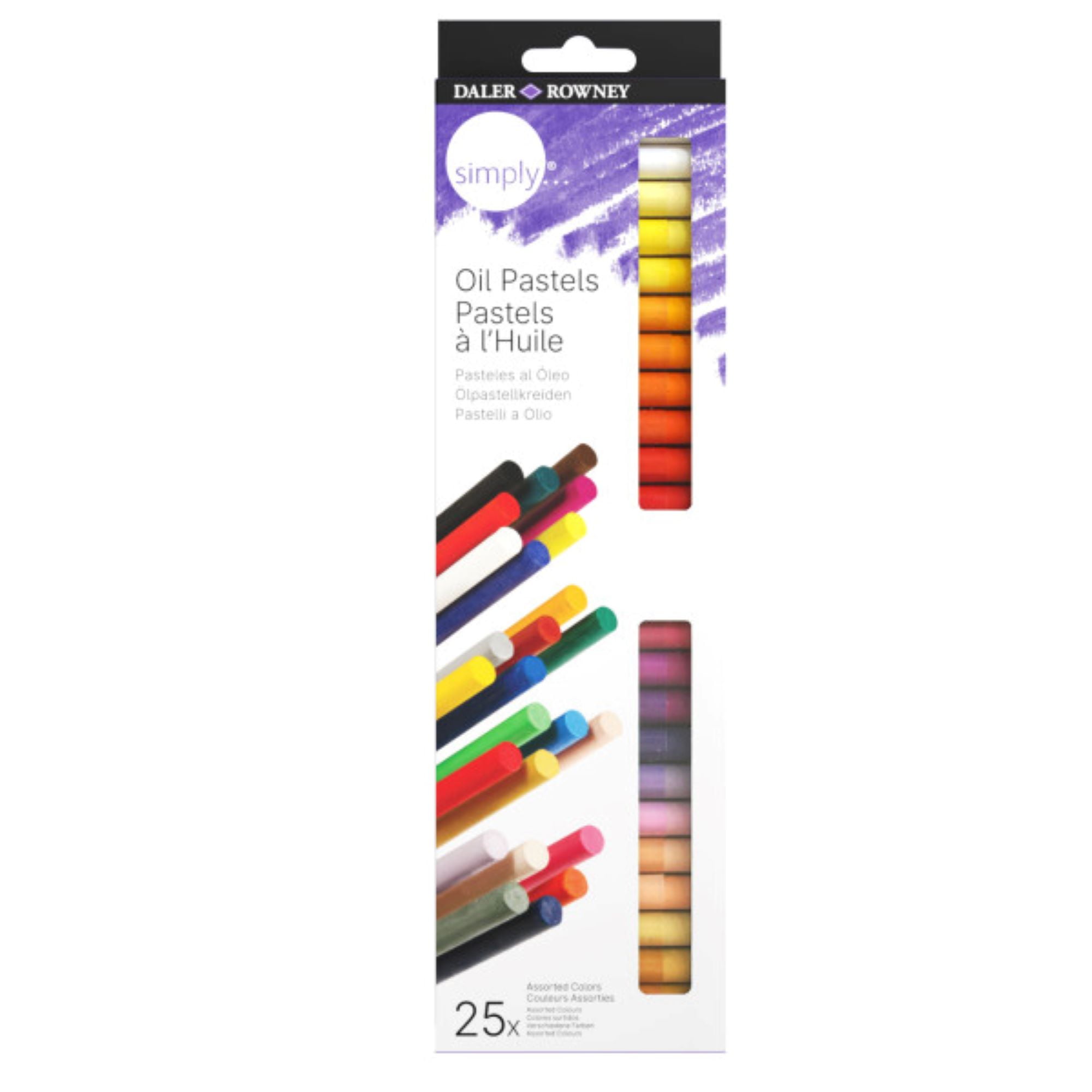 Daler-Rowney Simply... Oil Pastels, Assorted Colors, 25 Piece