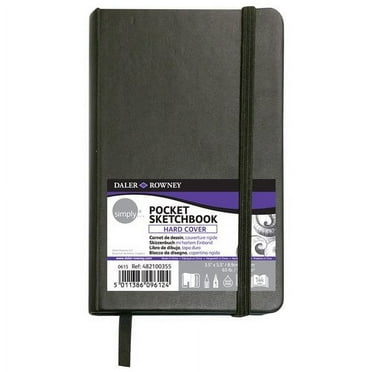 Daler-Rowney Simply... Sketchbook, Soft White Pages, (65lb/100g), Black Hardcover Binding, 72 Sheet, 3.5" x 5.5"