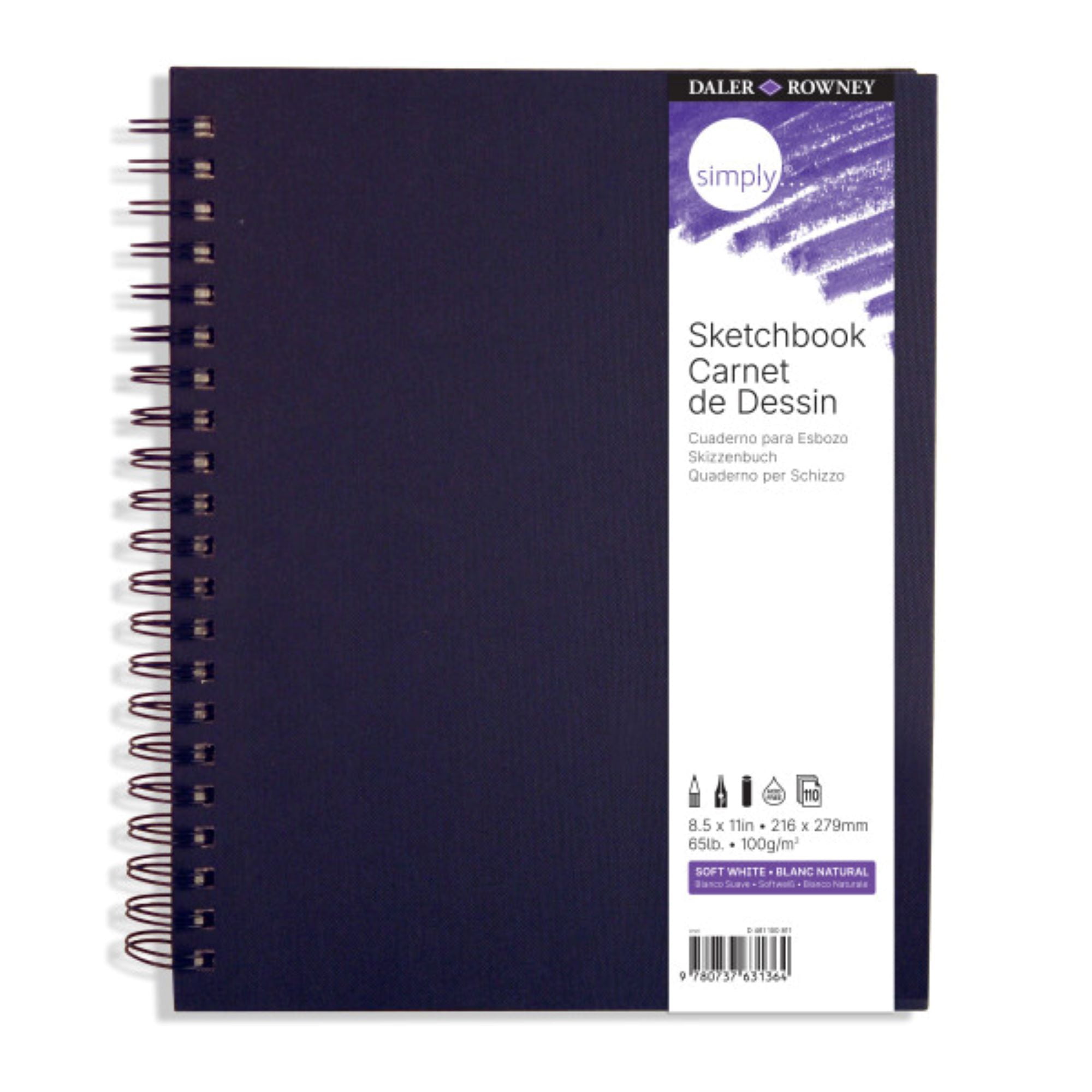 Hardcover Sketchbook Blue, 8.5 x 11, 80 sheets