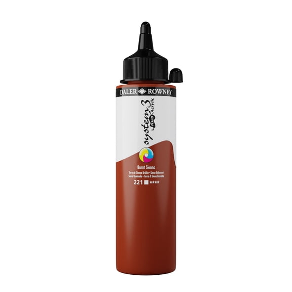 Daler-Rowney System3 Fluid Acrylic - Burnt Sienna, 250 ml