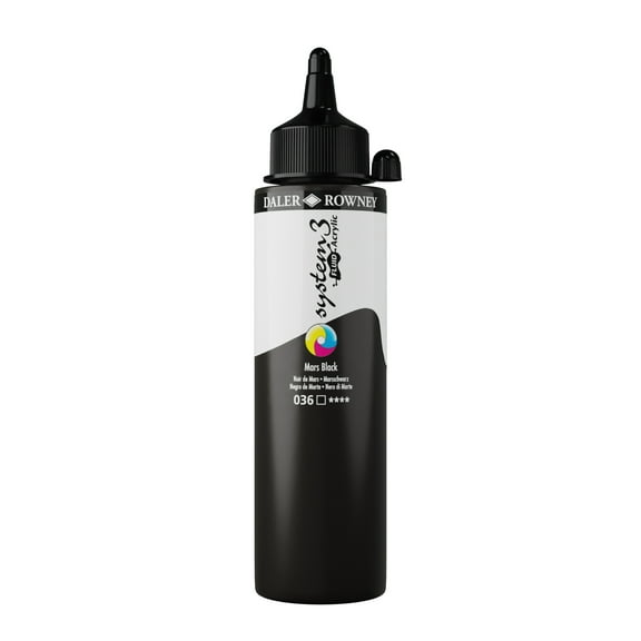 Daler-Rowney System3 Fluid Acrylic - Mars Black, 250 ml