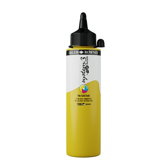 Daler-Rowney System3 Fluid Acrylic - Pale Gold, 250 ml