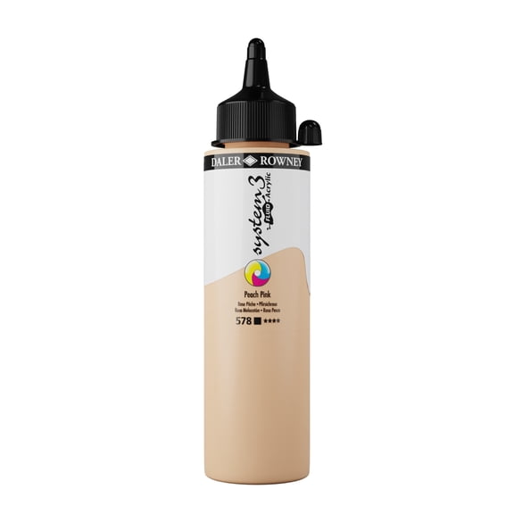 Daler-Rowney System3 Fluid Acrylic - Peach Pink, 250 ml