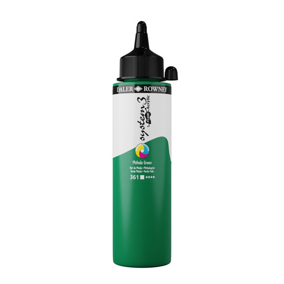 Daler-Rowney System3 Fluid Acrylic - Phthalo Green, 250 ml