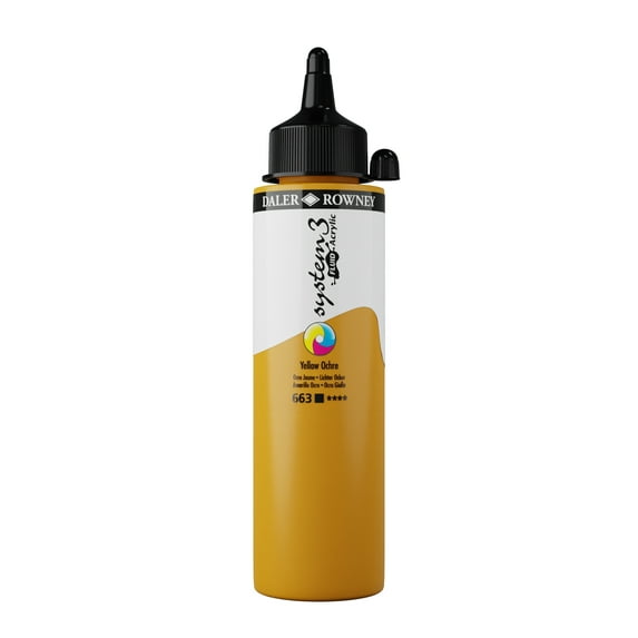 Daler-Rowney System3 Fluid Acrylic - Yellow Ochre, 250 ml