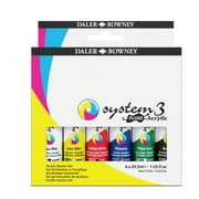 Daler-Rowney System 3 Fluid Acrylic Starter Set, 29ml, 6 Colors