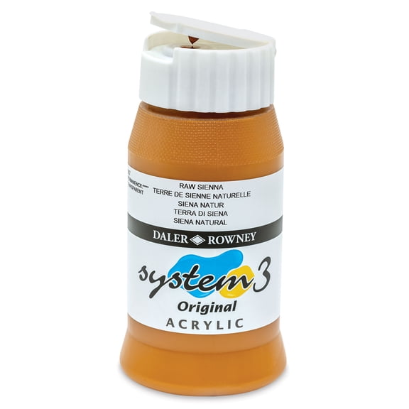 Daler-Rowney System3 Acrylic - Raw Sienna, 500 ml bottle