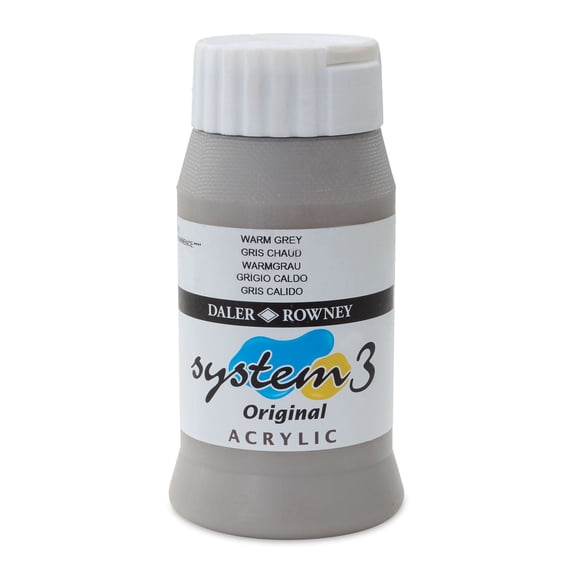 Daler-Rowney System3 Acrylic - Warm Grey, 500 ml bottle