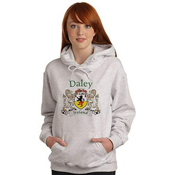 Daley Irish Coat of Arms Ash Hooded Sweatshirt