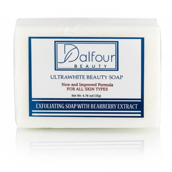 Dalfour Beauty Ultrawhite Beauty Soap – Deep Cleansing & Moisturizing Bar for Smooth, Even, Radiant-Looking Skin – Gentle Daily Soap Suitable for All Skin Types – Refreshing, Nourishing 135g Formula