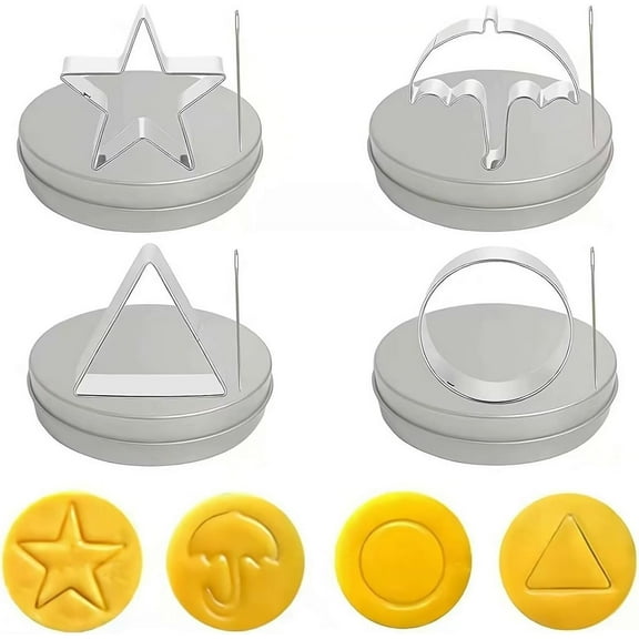 Dalgona Cookie, Stainless Steel Umbrella Cookie Cutters Biscuit Molds, Korean Sugar Candy Making Tools, Biscuits Molds Sugar Game Kit, Dalgona Candy Molds for Party Sugar Game Cookie (A)
