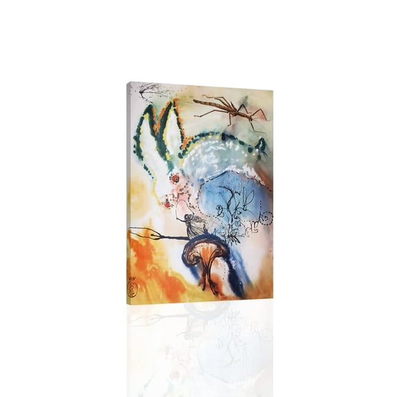 Dali - Alice In Wonderland Down The Rabbit Hole - Canvas OR Print Wall Art