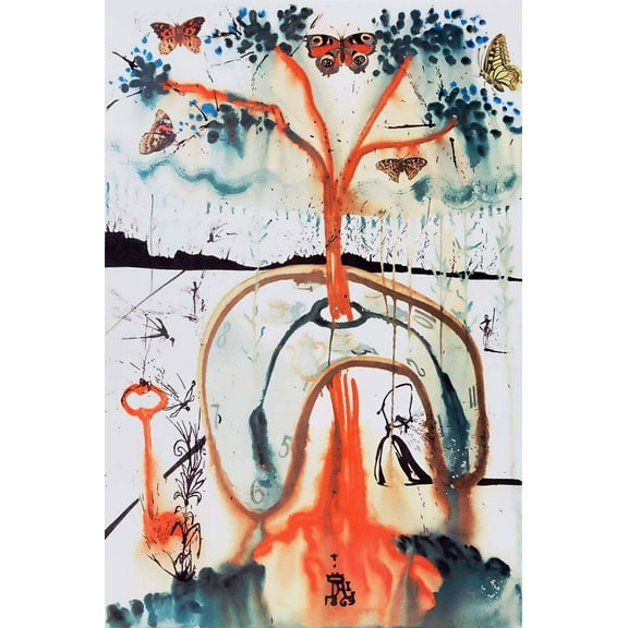 Dali Alice In Wonderland Mad Tea Party - Canvas OR Print Wall Art