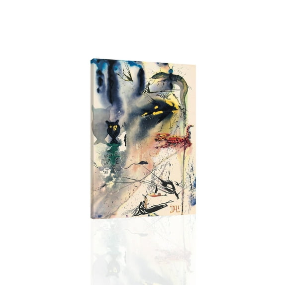 Dali - Alice In Wonderland Rabbit Sends A Little Bill - Canvas OR Print Wall Art