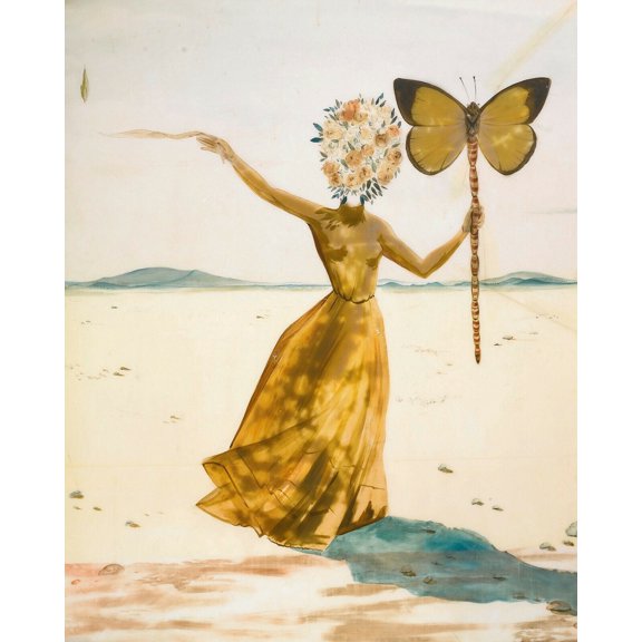 Dali Butterfly Woman - Canvas OR Print Wall Art