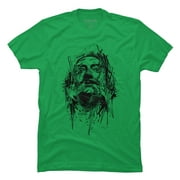 Dali Mens Kelly Green Graphic Tee - Design By Humans  L