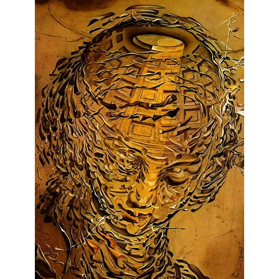 Dali Portrait Of Rafael Head Exploding - CANVAS or PRINT WALL ART