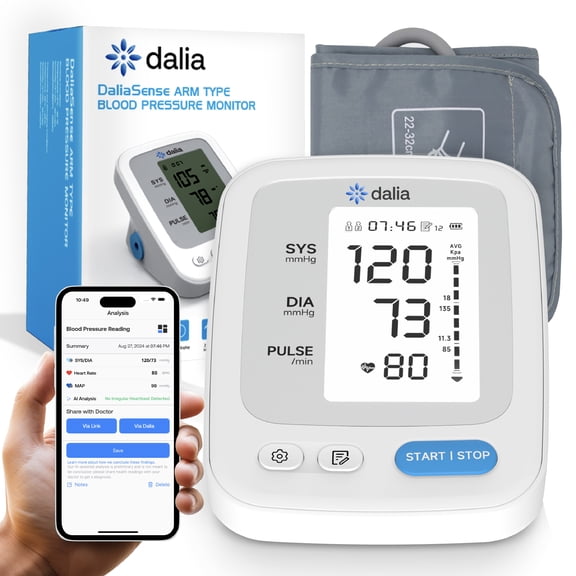 Dalia Bluetooth Blood Pressure Monitor Integrated with Dalia Mobile App  Irregular Heartbeat Detection  Monitor Your Key Health Indicators in One Place