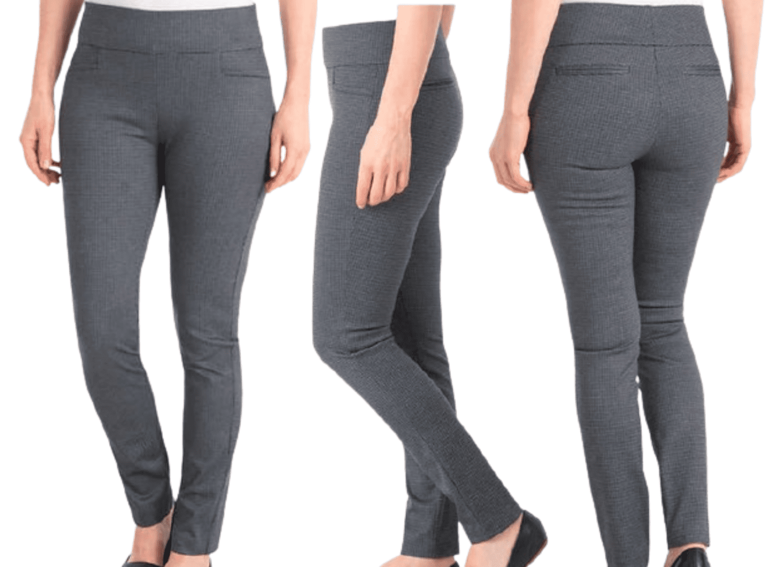 Dalia Womens Pull-on Ponte Pant with Built-in Tummy Control Panel Size: S,  Color: Charcoal/ Navy Combo